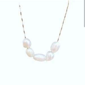 RAMLA Fresh water pearls delicate gold women’s necklace new with tags / gold